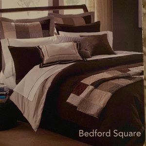 TY PENNINGTON Queen Bedskirt. Bedford Square. Brown.